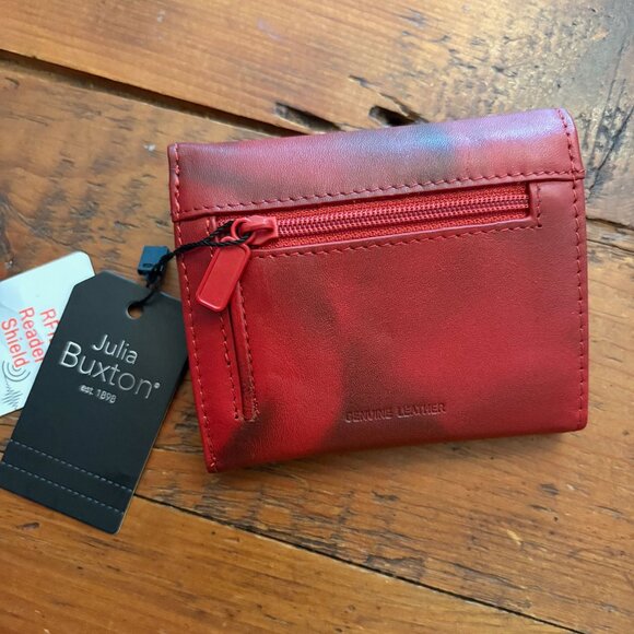 Julia Buxton Women's Heiress Pick-Me-Up Mini-Trifold Wallet - RED NWT - Picture 2 of 6